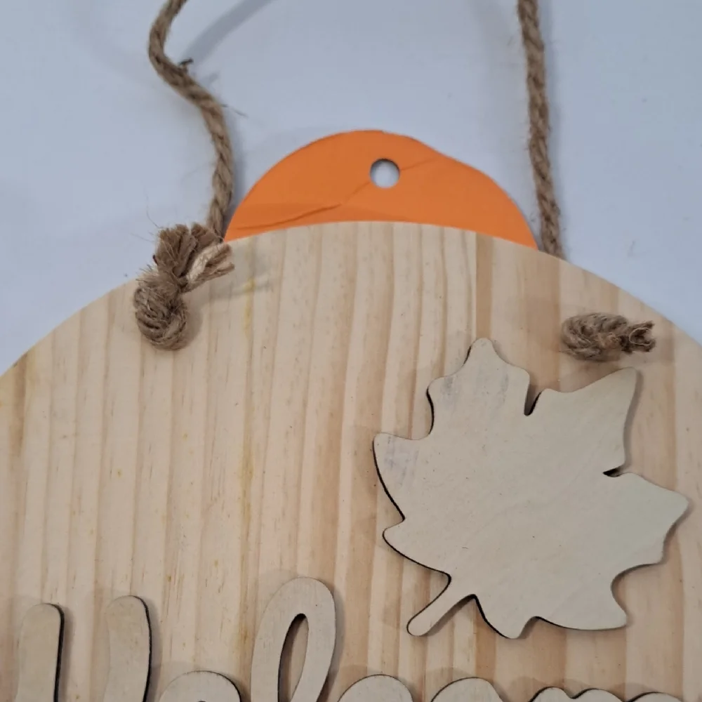 Target Wooden Welcome Fall Sign with Leaves - Natural and Cream